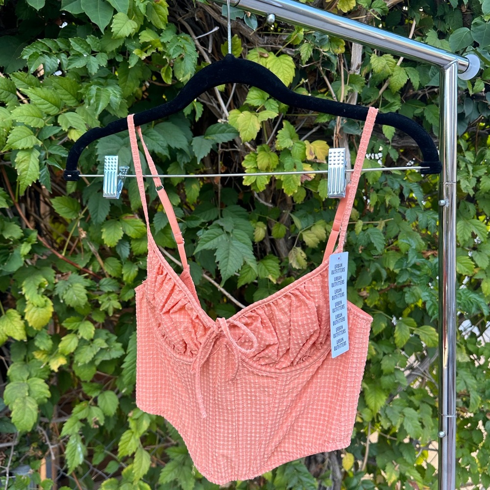 Urban Outfitters Peach Textured Corset Top